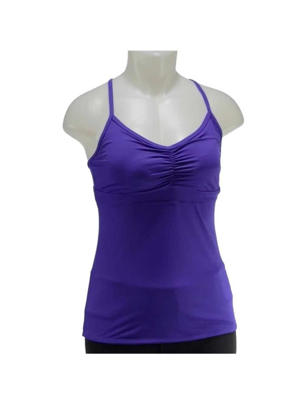 ATHLETA Women's Sports Top Nylon Purple Built-in Bra Sleeveless Size ST